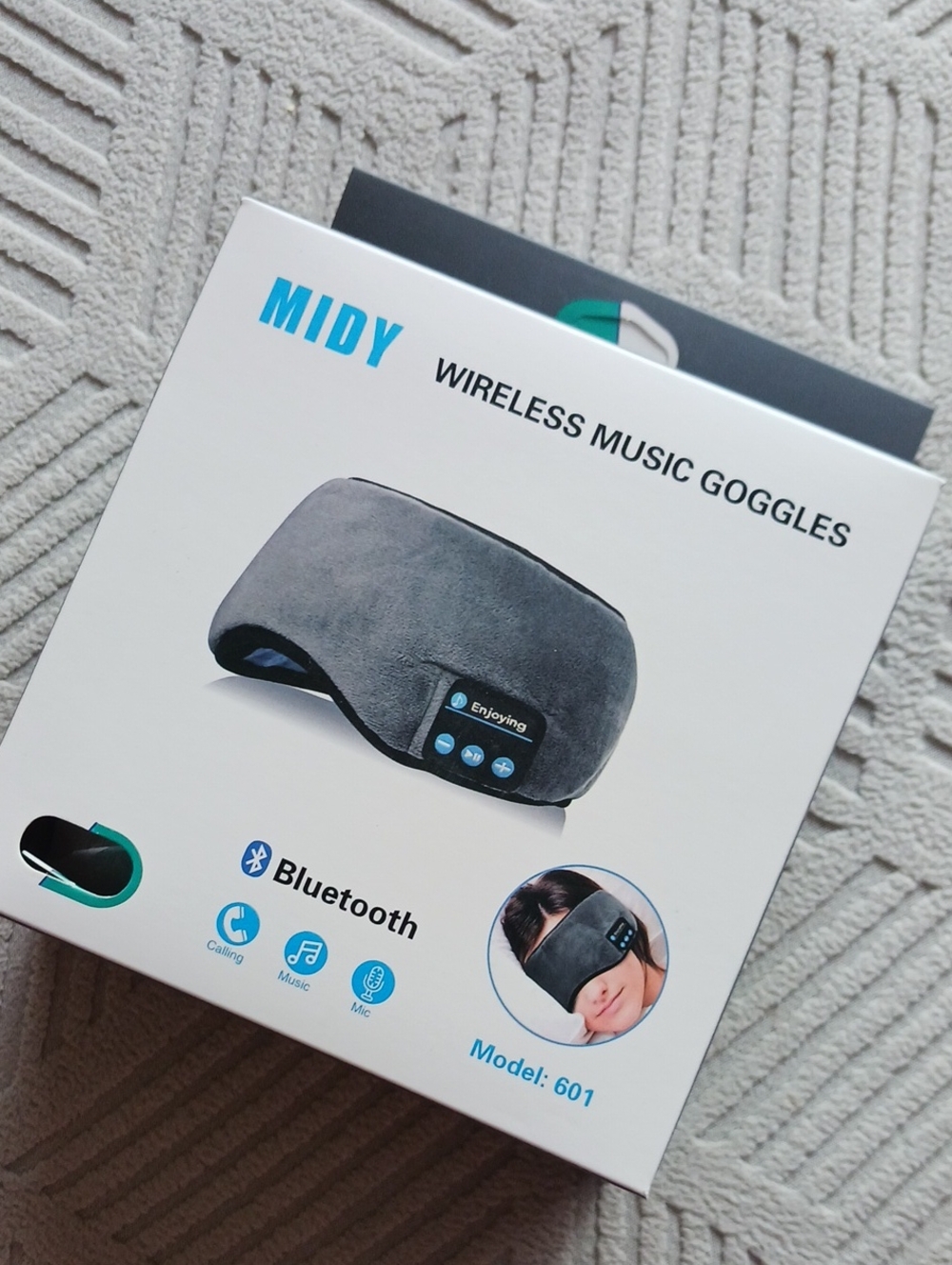 MIDY Wireless Music Eye Mask - Gray